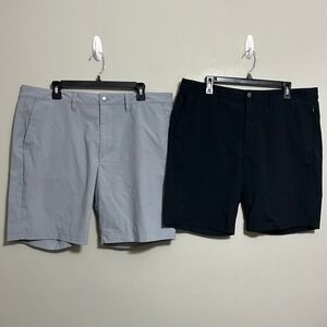 Untuckit Men's Shorts 38 Gray Black Set Golf Athletic Performance Walking Hiking